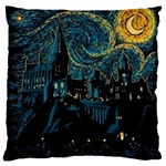 Cartoon Starry Night Vincent Van Gofh Large Flano Cushion Case (One Side) Front