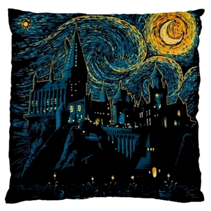 Cartoon Starry Night Vincent Van Gofh Large Flano Cushion Case (One Side)