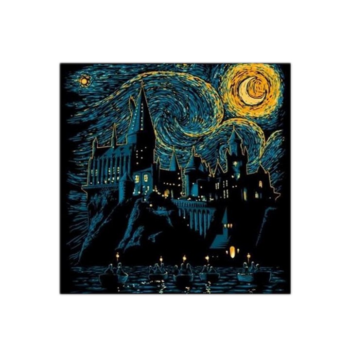 Cartoon Starry Night Vincent Van Gofh Satin Bandana Scarf 22  x 22 