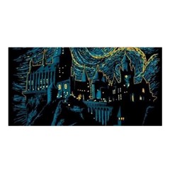 Cartoon Starry Night Vincent Van Gofh Satin Shawl 45  X 80 