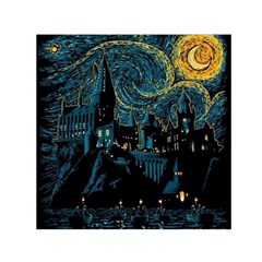 Cartoon Starry Night Vincent Van Gofh Square Satin Scarf (30  X 30 )