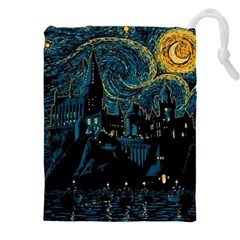 Cartoon Starry Night Vincent Van Gofh Drawstring Pouch (4xl) by Jancukart