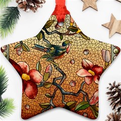 Flower Cubism Mosaic Vintage Ornament (star)