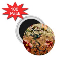 Flower Cubism Mosaic Vintage 1 75  Magnets (100 Pack) 