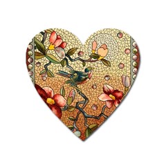 Flower Cubism Mosaic Vintage Heart Magnet