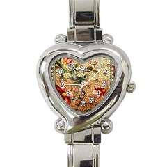 Flower Cubism Mosaic Vintage Heart Italian Charm Watch by Jancukart