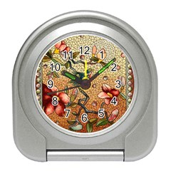 Flower Cubism Mosaic Vintage Travel Alarm Clock by Jancukart