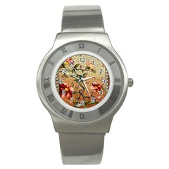 Flower Cubism Mosaic Vintage Stainless Steel Watch