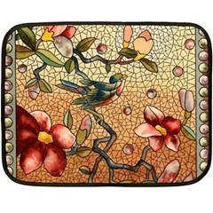 Flower Cubism Mosaic Vintage Double Sided Fleece Blanket (mini) 