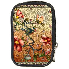 Flower Cubism Mosaic Vintage Compact Camera Leather Case