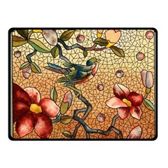 Flower Cubism Mosaic Vintage Fleece Blanket (small)