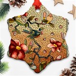 Flower Cubism Mosaic Vintage Ornament (Snowflake) Front