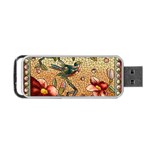 Flower Cubism Mosaic Vintage Portable USB Flash (One Side) Front