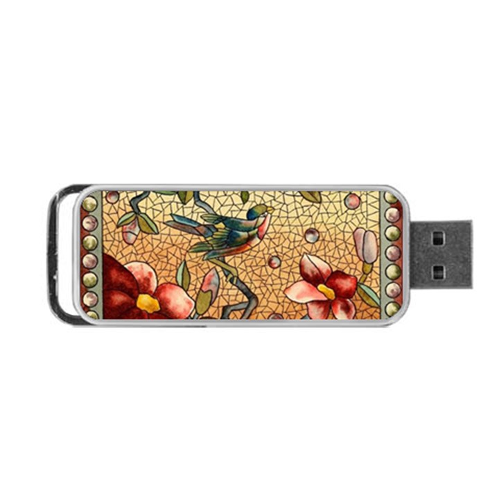 Flower Cubism Mosaic Vintage Portable USB Flash (One Side)