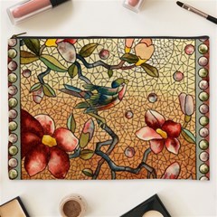 Flower Cubism Mosaic Vintage Cosmetic Bag (xxxl)