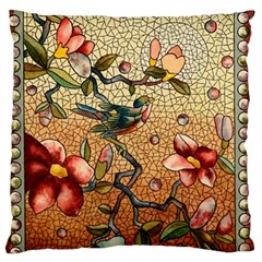 Flower Cubism Mosaic Vintage Large Flano Cushion Case (two Sides)