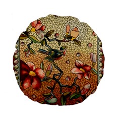 Flower Cubism Mosaic Vintage Standard 15  Premium Flano Round Cushions