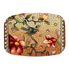 Flower Cubism Mosaic Vintage Mini Square Pill Box by Jancukart