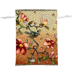 Flower Cubism Mosaic Vintage  Lightweight Drawstring Pouch (xl)