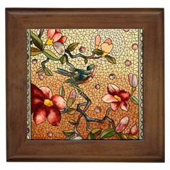 Flower Cubism Mosaic Vintage Framed Tile