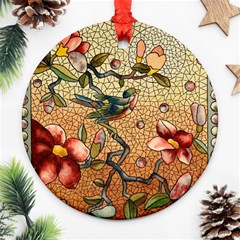 Flower Cubism Mosaic Vintage Ornament (round)