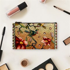 Flower Cubism Mosaic Vintage Cosmetic Bag (small)