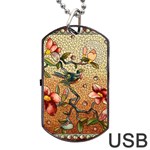 Flower Cubism Mosaic Vintage Dog Tag USB Flash (One Side) Front