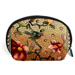 Flower Cubism Mosaic Vintage Accessory Pouch (large) by Jancukart