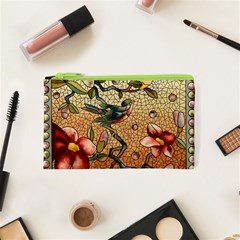 Flower Cubism Mosaic Vintage Cosmetic Bag (xs)