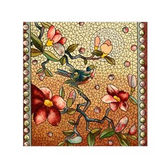 Flower Cubism Mosaic Vintage Square Satin Scarf (30  X 30 )