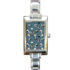 Sushi Pattern Rectangle Italian Charm Watch by Jancukart