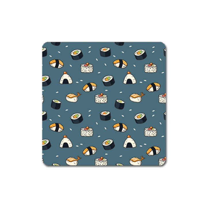 Sushi Pattern Square Magnet