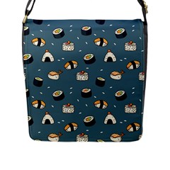 Sushi Pattern Flap Closure Messenger Bag (l)