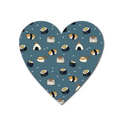 Sushi Pattern Heart Magnet