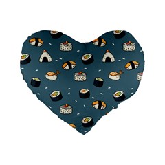 Sushi Pattern Standard 16  Premium Flano Heart Shape Cushions