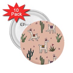 Llamas Pattern 2 25  Buttons (10 Pack) 