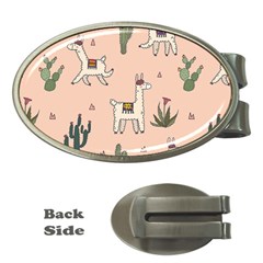 Llamas Pattern Money Clips (oval) 