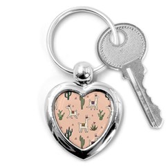 Llamas Pattern Key Chain (heart)