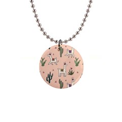 Llamas Pattern 1  Button Necklace