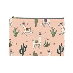 Llamas Pattern Cosmetic Bag (large) by Jancukart