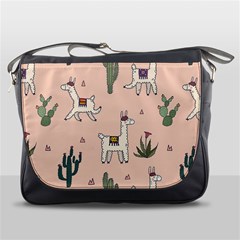 Llamas Pattern Messenger Bag