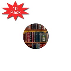 Books Library Bookshelf Bookshop 1  Mini Magnet (10 Pack)  by Zezheshop