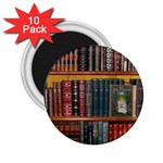 Books Library Bookshelf Bookshop 2.25  Magnets (10 pack)  Front