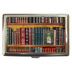 Books Library Bookshelf Bookshop Cigarette Money Case by Zezheshop