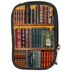 Books Library Bookshelf Bookshop Compact Camera Leather Case by Zezheshop