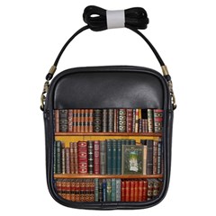 Books Library Bookshelf Bookshop Girls Sling Bag by Zezheshop