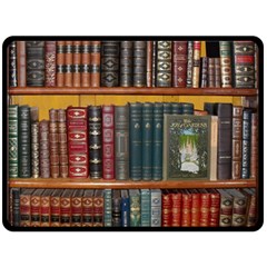 Books Library Bookshelf Bookshop Double Sided Fleece Blanket (large)  by Zezheshop