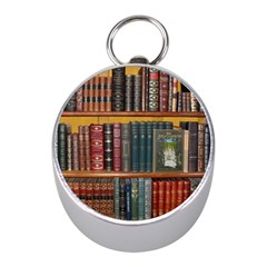 Books Library Bookshelf Bookshop Mini Silver Compasses