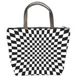 Illusion Checkerboard Black And White Pattern Bucket Bag Back