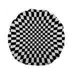 Illusion Checkerboard Black And White Pattern Standard 15  Premium Round Cushions Front